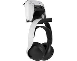 Dual Gamepad Controller en Hoofdtelefoon Stand Houder, Wandgemonteerde Gaming Hoofdtelefoon Hanger voor PS5, Xbox ONE en Pulse 3D Headset (Zwart)