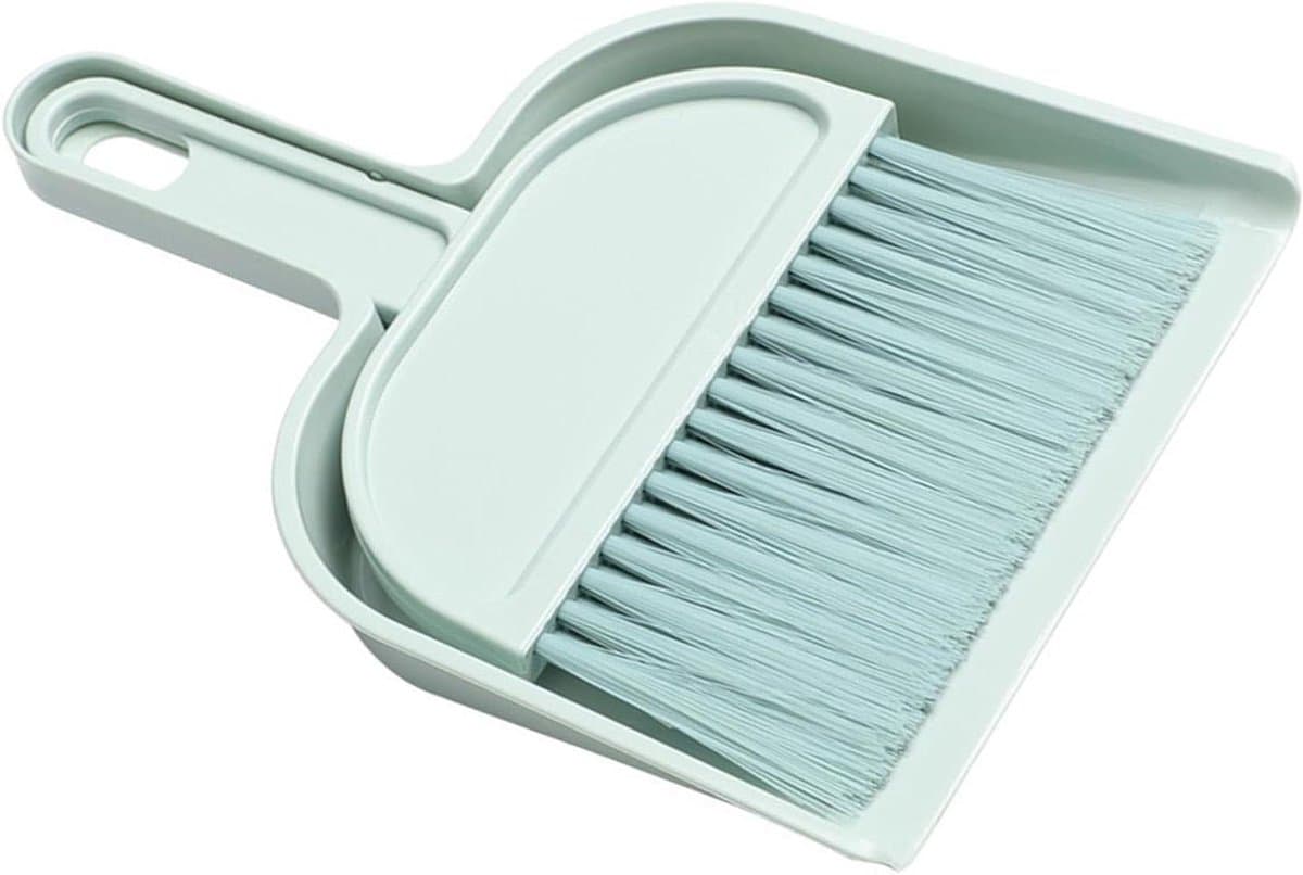 Mini Stoffer Blik - Kleine Veegset - Bureau Schoonmaken - Zachte Borstelharen - 20.5 cm - Blauw — afbeelding 1