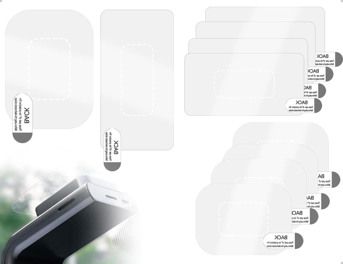 Set van 8 Stickers voor Dashcams, Transparante Plakpads voor Voorruiten, Anti-Statistische Films en Bevestigingsoplossingen — afbeelding 1