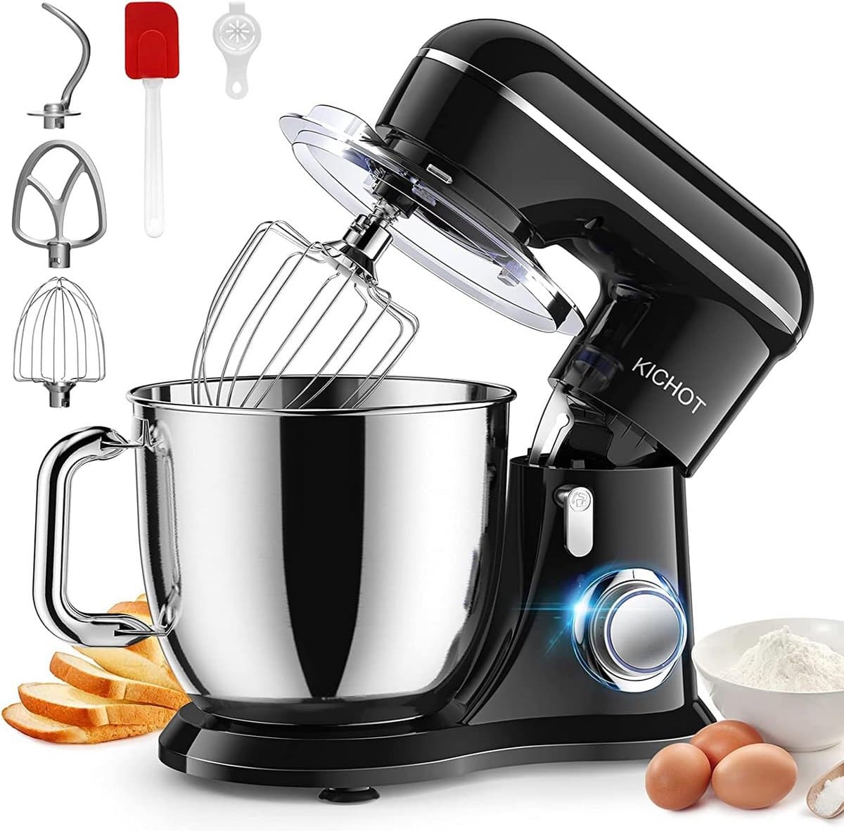 Voedselmixer - Keukenmachine - Bakken en mengen - 10 snelheden - 45L kom - Zwart — afbeelding 1
