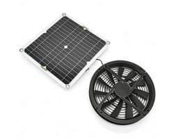 Dailygoods - Dailygoody - Zonnepaneel Fan Kit - Ventilator voor Kippenhokken - Waterdicht en Veilig - Geschikt voor Huizen en Kassen - Energiebesparend en Oplaadbaar