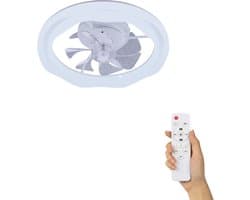 Fantiluxe - Greta - Plafondventilator zonder lamp - Wit - Ø50cm - Plafond ventilator - Afstandsbediening - Slaapkamer