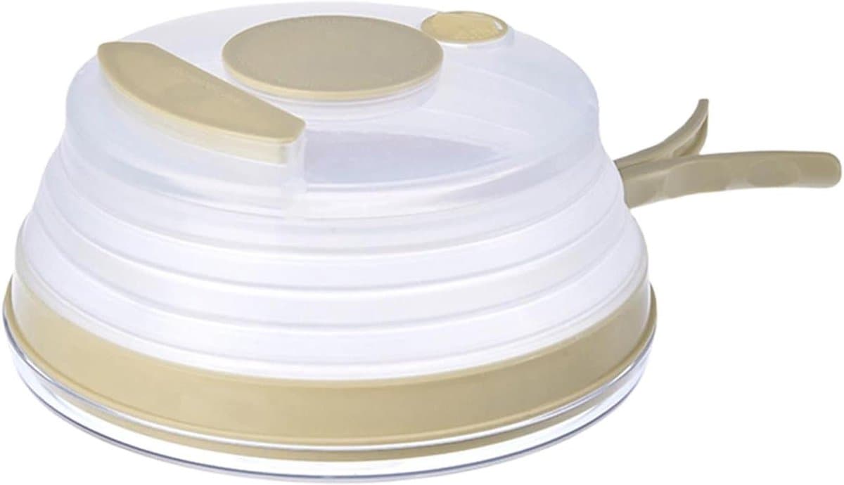 Magnetronafdekking Inklapbaar - Ventilatie Deksel - Voedsel Opwarmen - Hittebestendige Handgreep - 30x28cm - Grijs — afbeelding 1