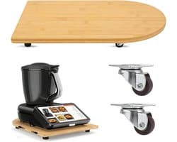 Keukenmachine Glijplank - Apparaat Rolplank - Moeiteloos Verplaatsen - Beschermt Weegschaal - 41x30cm - Houtkleur
