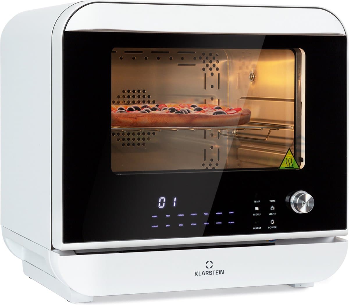 Klarstein 18 L Heteluchtfriteuse, Airfryer met Stoom- en Droogfunctie, Snelle XXL Heteluchtfriteuse, Timer, 10 Programma’s, Airfryer voor Heteluchtfrituren, 2450 W Heteluchtfriteuse zonder Vet — afbeelding 1