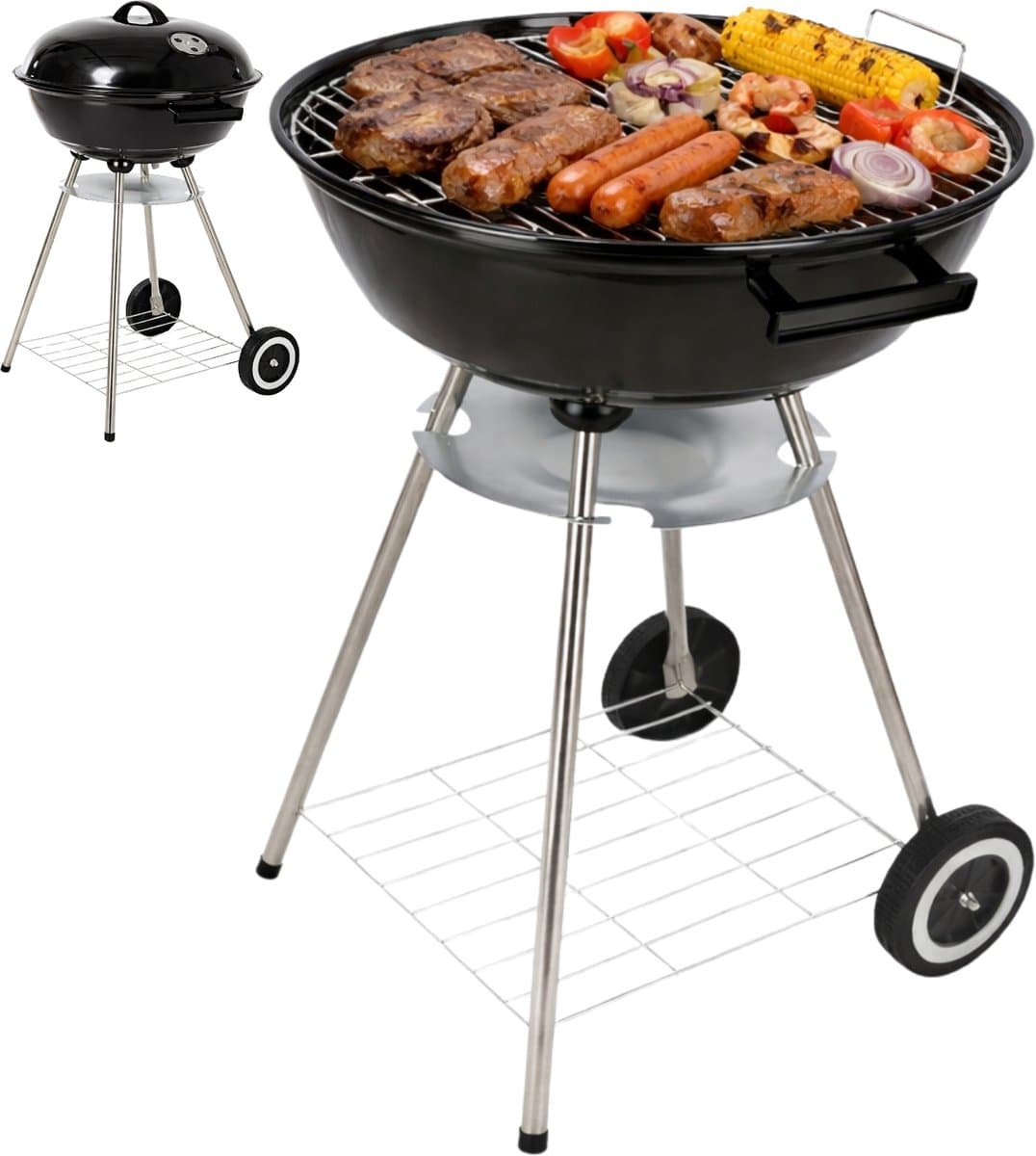 Lomera Houtskoolbarbecue - Houtskool BBQ - Houtskool Barbecue - Kogelbarbecue - Kogel BBQ - Barbecue op Wielen - BBQ op Wielen - Houtskoolbarbecue op Wielen - Houtskool BBQ met Wielen — afbeelding 1