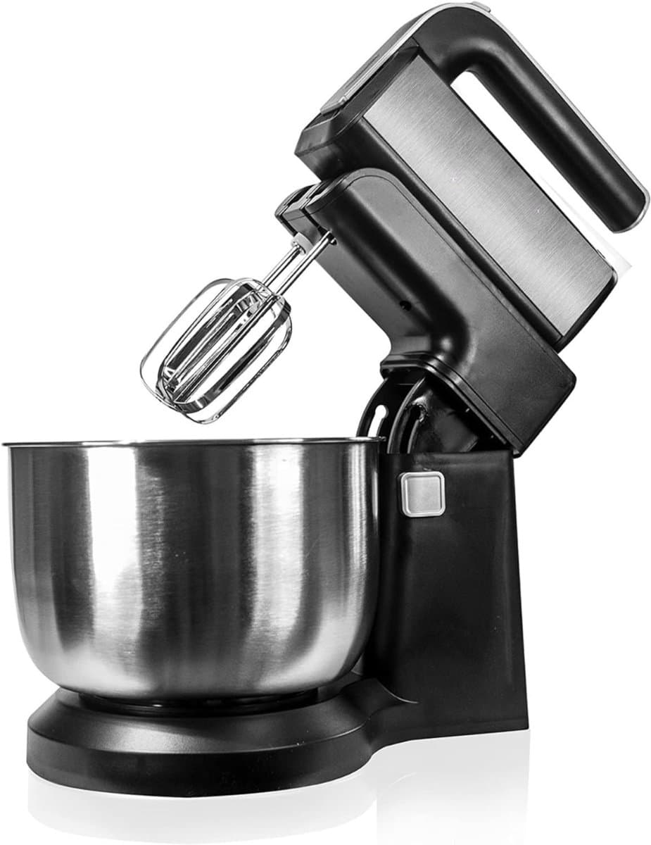 Zyrex® Mixer met Mengkom - Keukenmachine - Deegmixer - Inclusief Deeghaak en Garde - Zwart - 26cmx 40 cm x 45cm — afbeelding 1
