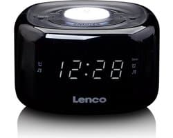 Lenco CR-12BK - Wekkerradio met Dimmerfunctie - Nachtlamp - Zwart