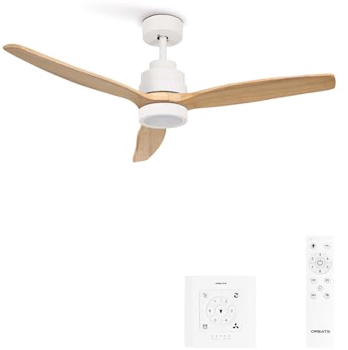 Plafondventilator met LED-licht en wand- en afstandsbediening - 40 W, Ø 112 cm, 6 snelheden, timer, zomer-winterfunctie — afbeelding 1
