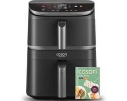 Turbo Tower Heteluchtfriteuse met 2 Kamers - 10,8 Liter Double Stack Airfryer voor Efficiënt Koken