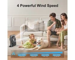Oplaadbare boxventilator 20000 mAh - 25,4 cm stille en krachtige ventilator voor slaapkamer, keuken en kantoor