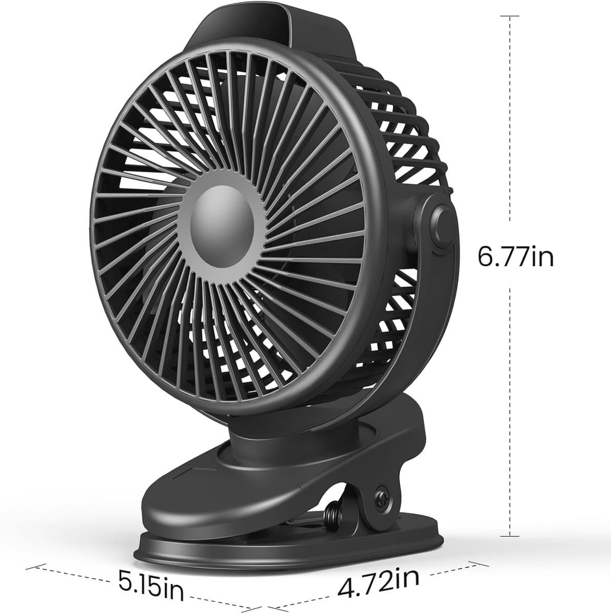 Draagbare Clip-on Ventilator - Mini USB Ventilator met 3 Snelheden en LED Display - 360° Draaibaar Persoonlijk Koelsysteem voor Op Bureau — afbeelding 1