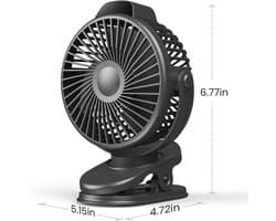 Draagbare Clip-on Ventilator - Mini USB Ventilator met 3 Snelheden en LED Display - 360° Draaibaar Persoonlijk Koelsysteem voor Op Bureau