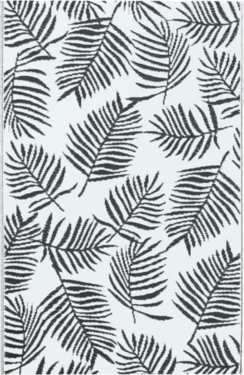 vidaXL - Buitenkleed - ARAKIL - 120x180 - cm - PP - wit - en - zwart — afbeelding 1