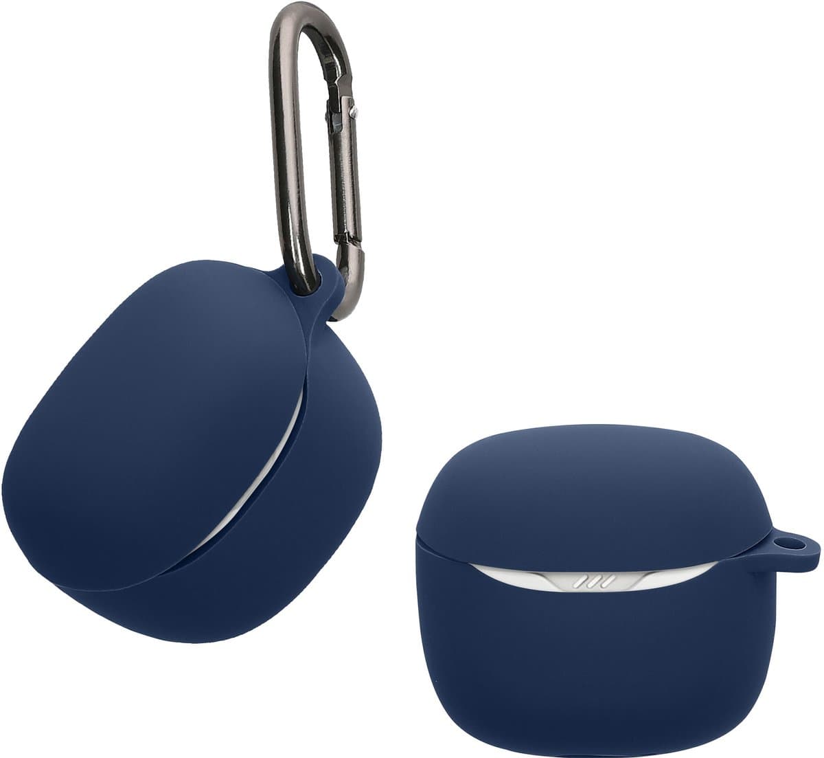 kwmobile Hoes geschikt voor JBL Tune Flex 2 - Siliconen cover voor oordopjes in donkerblauw — afbeelding 1