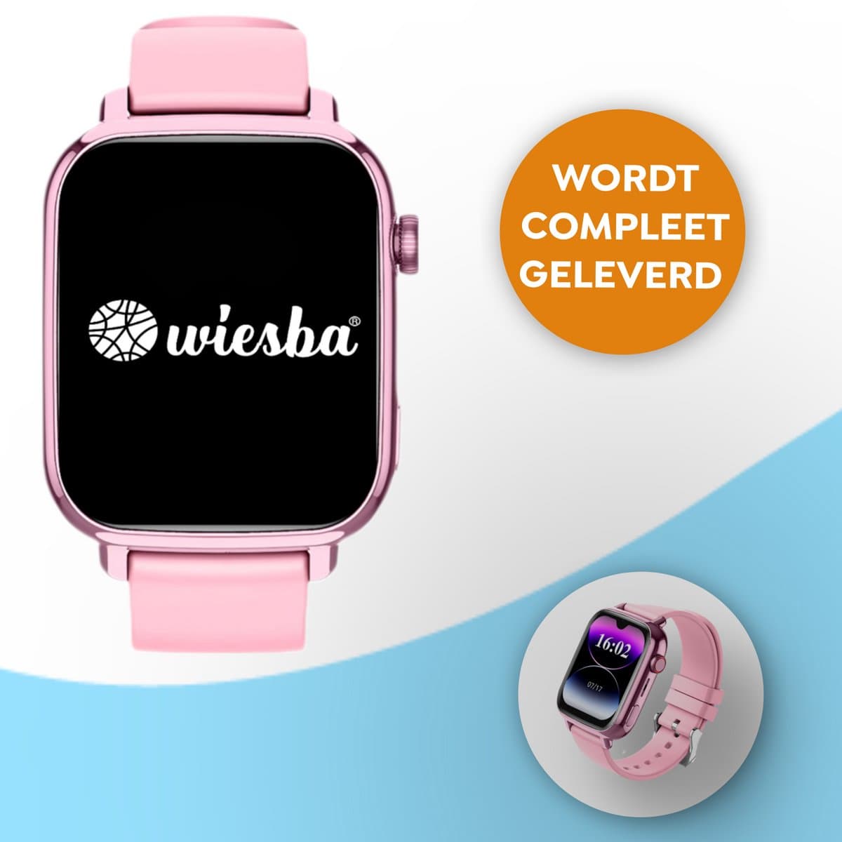 Wiesba WB13 - smartwatch kinderen - gps horloge kind - kinderhorloge bellen - gps tracker kinderhorloge - kinderhorloge met gps - kinderhorloge - Roze — afbeelding 1