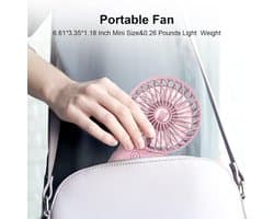 Draagbare USB Ventilator met Spiegel - Stille Mini Handventilator met 4 Snelheden voor Thuis en Reizen