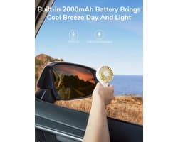 Draagbare Mini Ventilator met 3 Snelheden en 2000 mAh Batterij