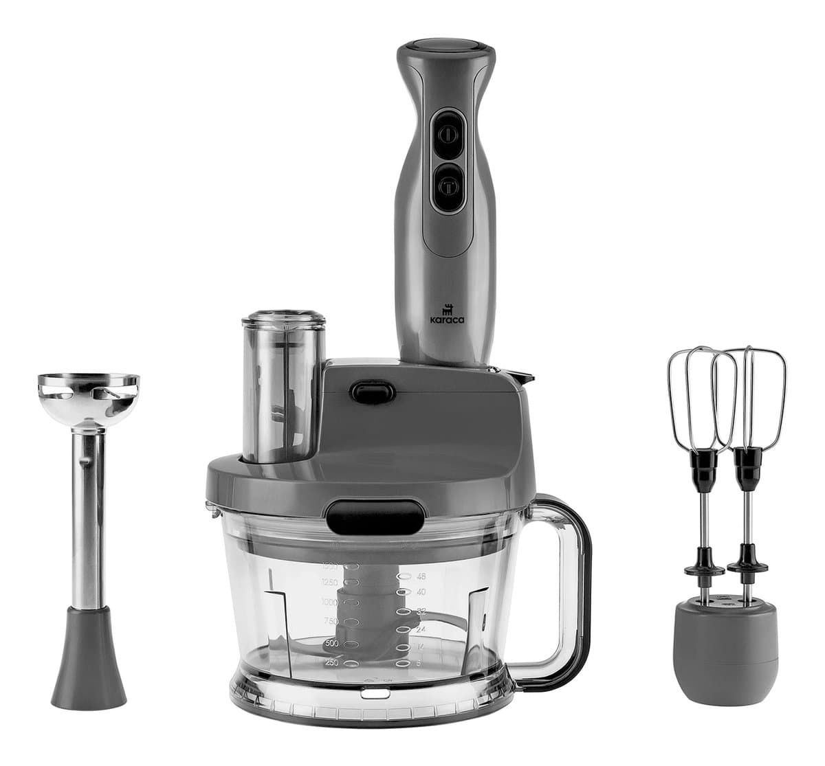 Karaca Pro-Multimax - Keukenrobot – 2000 W – Grijs – Multifunctionele Foodprocessor — afbeelding 1
