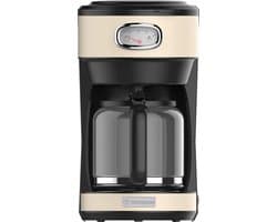 Westinghouse Retro Filter-koffiezetapparaat – Filterkoffie – Herbruikbaar Filter – 1,25L – 10 Koppen – 1000W – Beige