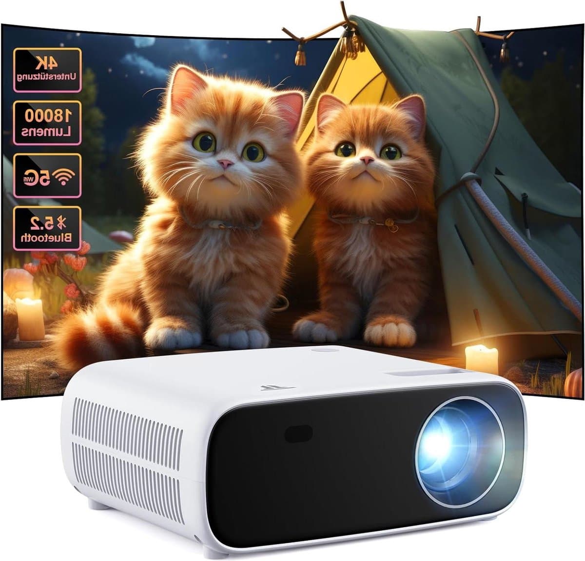 Achtergrond projectorgordijn 1080p voor thuisbioscoop-ervaring Beamer — afbeelding 1