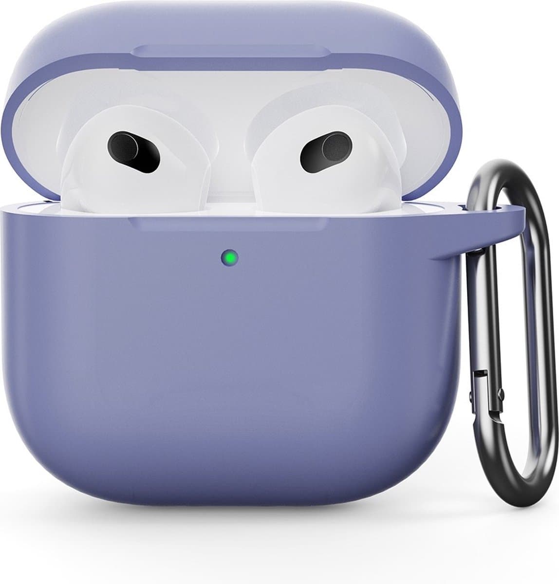 Coverup Hoesje - Geschikt voor AirPods 4 Hoesje - Coverup Siliconen AirPods Case met Sleutelhanger - Lavendel — afbeelding 1