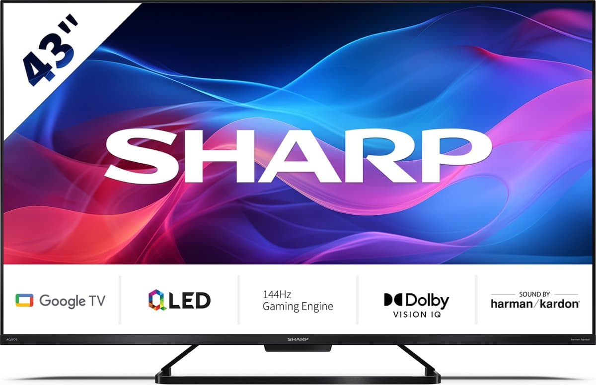 Sharp 43GR8265 Smart Google TV, geschikt voor Gamers dankzij de 144Hz techniek — afbeelding 1