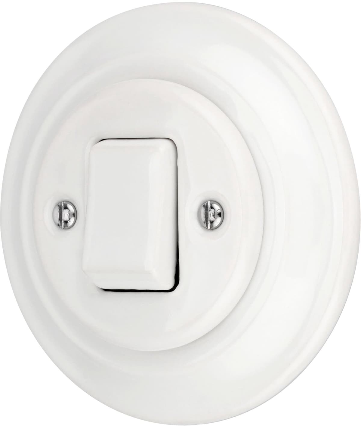 Inbouw Porseleinen Retro Koppelaar, Serie PR1 in Wit — afbeelding 1