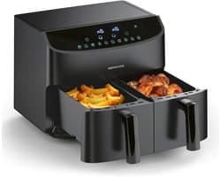 Heteluchtfriteuse Dubbele Kamer - Airfryer met 2 Lades - Gezond Frituren - Smart Finish Synchronisatie - 7 Liter - Zwart