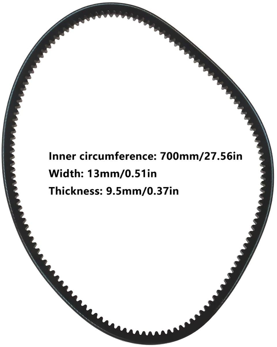 Dailygoods- Grasmaaier V-riem 48175 - Tanden - Rubber - 700x13x9.5mm - Duurzaam - Betrouwbare krachtoverbrenging — afbeelding 1