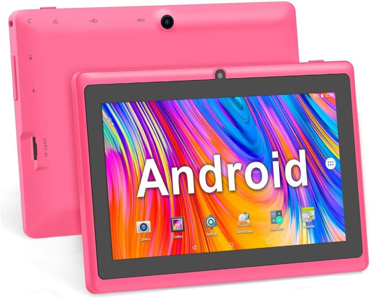 SnelShoppen - 7 Inch Tablet Android 5.0 Quad Core 1GB RAM 8GB ROM Dual Camera WiFi Bluetooth Kinderen Volwassenen Roze - Ideaal voor Thuis en Onderweg — afbeelding 1