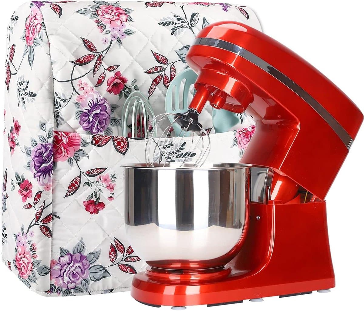 Mixerhoes Keuken - Apparaathoes - Apparaten Beschermen - Met Opbergvakken - Voor 5-8 Liter - Bloemenprint — afbeelding 1