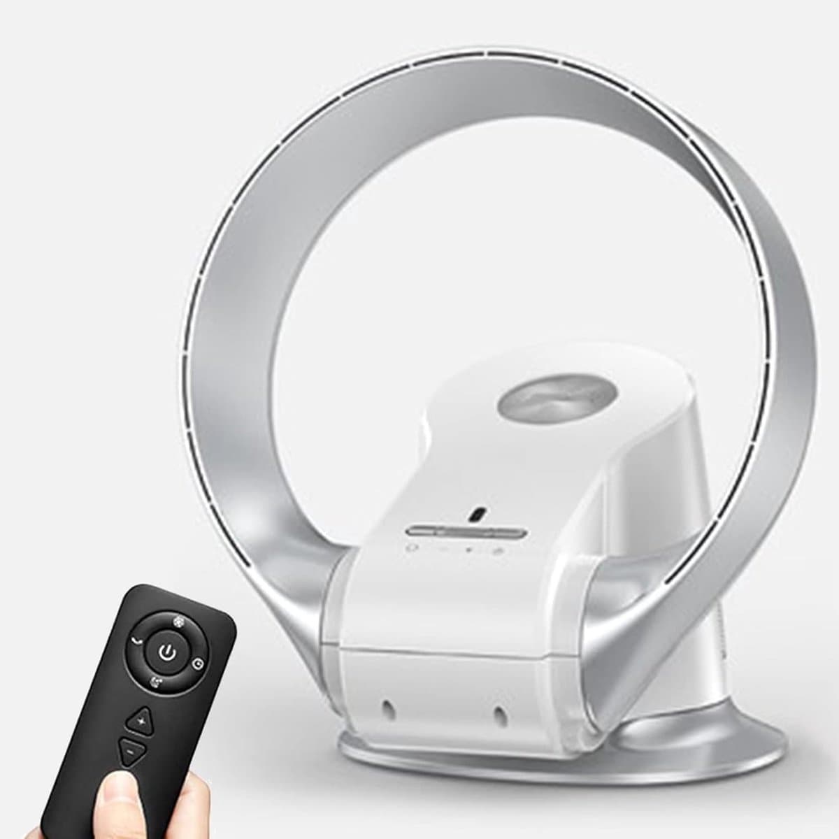 Bladloze Wandventilator - Stille Staande Ventilator - Verkoeling Thuis - Eenvoudig te Reinigen - 26W - Zilver — afbeelding 1