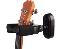 Gitaar Wandhouder - Muziekinstrument Hanger - Instrumenten Ophangen - Automatisch Vergrendelend - 21.5 cm - Zwart