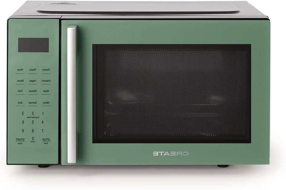Magnetron met Grill - Oven Functie - Snel Eten Bereiden - 8 Automatische Programma's - 23 Liter Inhoud - Groen — afbeelding 1