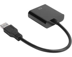 USB naar VGA Adapter - Externe Display Extender - Werkruimte Uitbreiden - Plug en Play - 5 Gbps Snelheid - Zwart