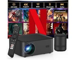 Mini Beamer - Draagbare Videoprojector - Full HD 1080P - Ondersteunt 4K - Voor Film- en Game-liefhebbers