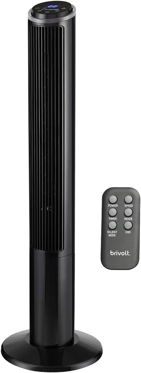 Torenventilator - Stil apparaat - Ruimte verkoelen - 3 snelheden - 102 cm hoog - Zwart — afbeelding 1