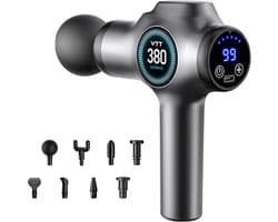 Massagepistool - Spierontspanner Elektrisch - Spierherstel Bevorderen - 99 Snelheden 9 Koppen - 800g - Zwart