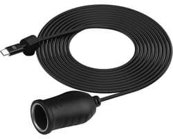 SnelShoppen - USB C naar Sigarettenaansteker Adapter 3M 12V Type-C Female naar Female Verlengkabel voor Dashcam, GPS, Auto LED Verlichting en Ventilat