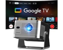 SnelShoppen - Videoprojector 1080P met 4K tv-stick, WiFi 5, Bluetooth 5.1, 15W luidspreker, 650 ANSI, automatische focus, trapeziumcorrectie en Dolby