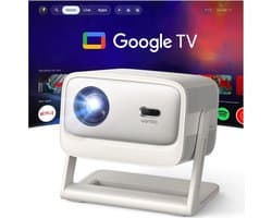 Smart Beamer - Mini Projector - 4K Support - Full HD 1080P - Officieel Google TV - Netflix & YouTube - 900 ANSI Lumen - HDR10 - Dolby Audio - Autofocus & Keystone - 200° Draaibaar - WiFi 6 & Bluetooth - Thuisbioscoop - Tot 260 inch Scherm