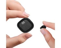 carmdering - Mini In Ear Kopfhörer - Draadloze Slaap Oordopjes - Bluetooth Headset - Fysieke Ruisonderdrukking - Zacht Siliconen - Ultra Lichtgewicht Design - Comfortabel Voor Zijslapers -zwart- 1 Set