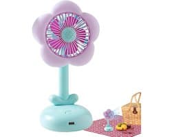 Bureauventilator Klein - Persoonlijke Ventilator - Persoonlijk Comfort - Stille Werking - 9.6 cm - Blauw