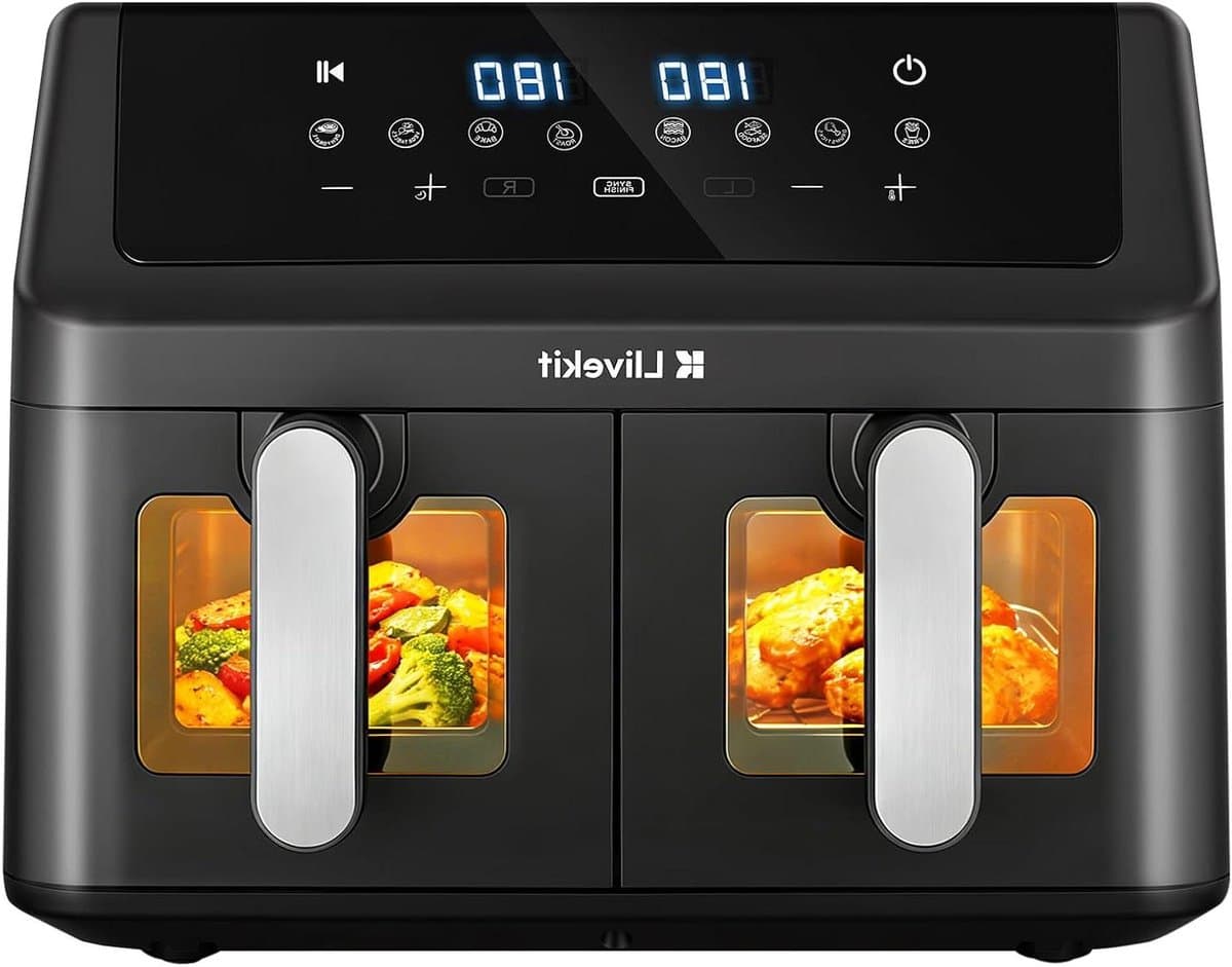 Heteluchtfriteuse - Airfryer XXL - Gezond Koken - Dubbele Zone - 9 Liter - Zwart — afbeelding 1