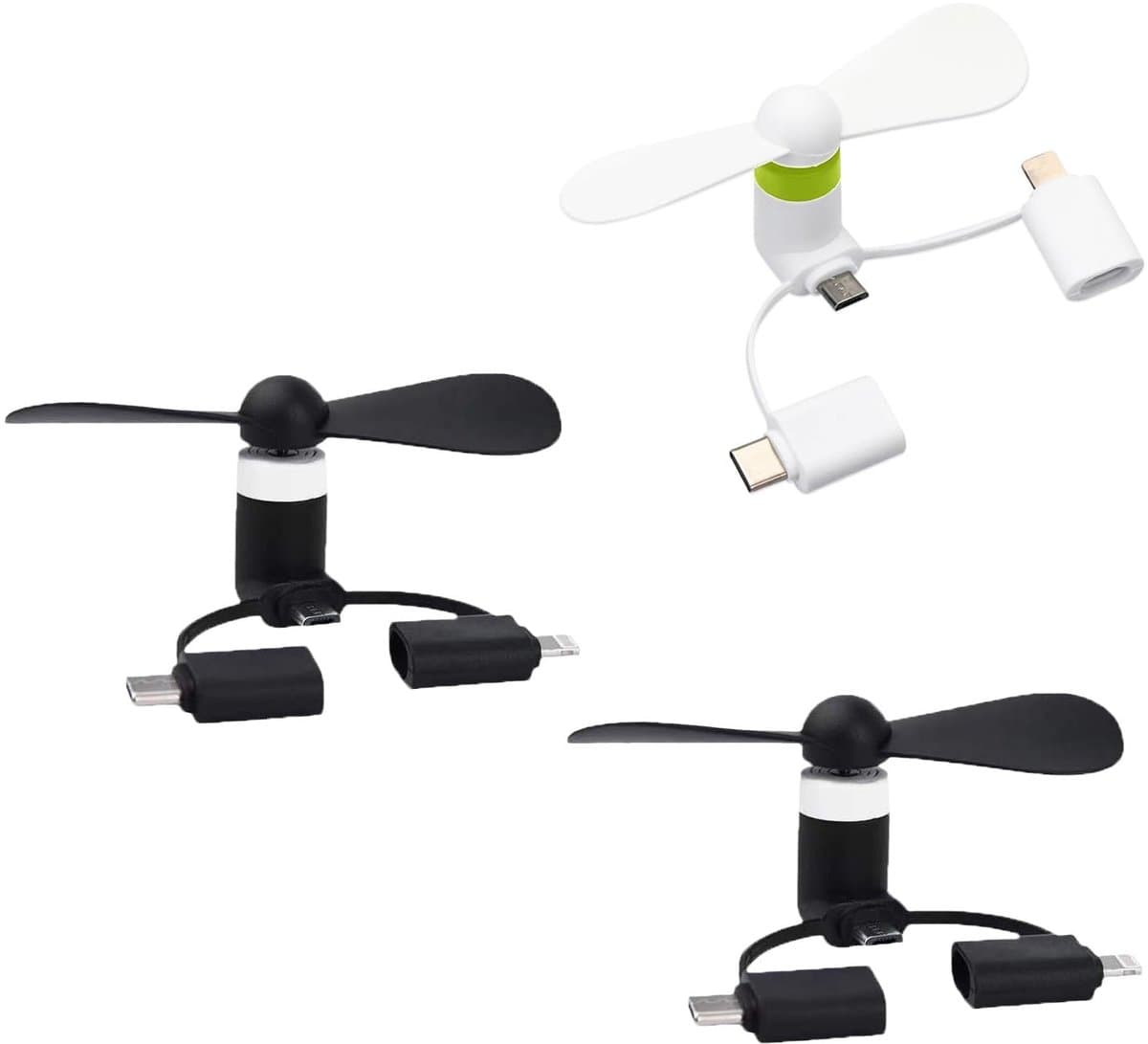 Dailygoods - 3-in-1 Mini-Telefoonventilator voor Smartphone en Tablet — afbeelding 1