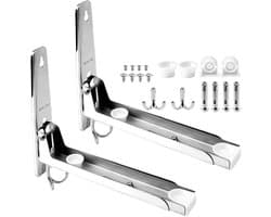 Magnetron Wandhouder - Keukenrek - Ruimte Besparen - Opvouwbaar & Telescopisch - Tot 50 kg - Zilver
