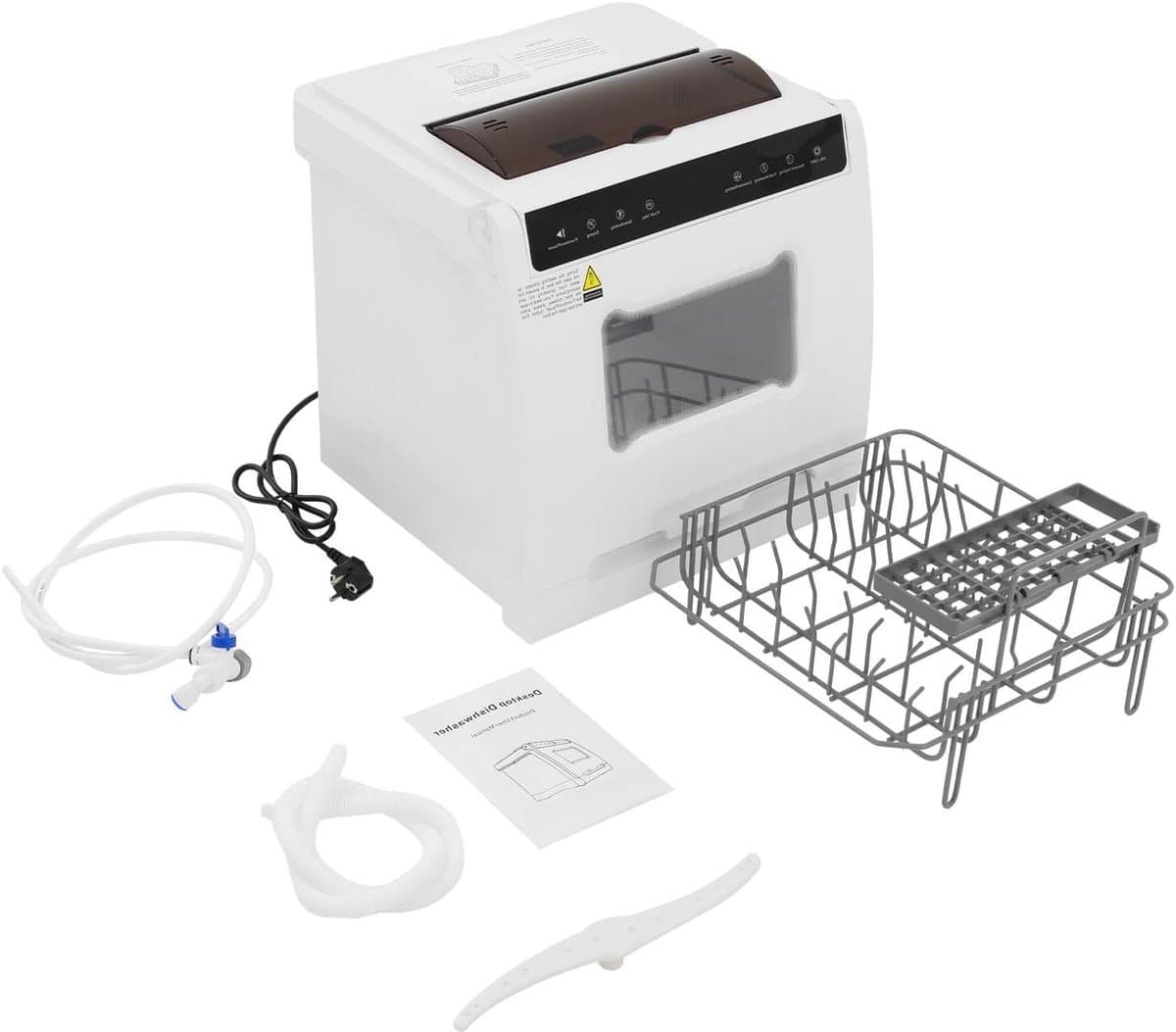 Mini-vaatwasser, tafelvaatwasser, multifunctioneel, 800 W, touchscreen, 6 programma's, 360° sproeiarmen, voor 4-6 personen, compact, vrijstaand, voor woningen, boten en campers — afbeelding 1