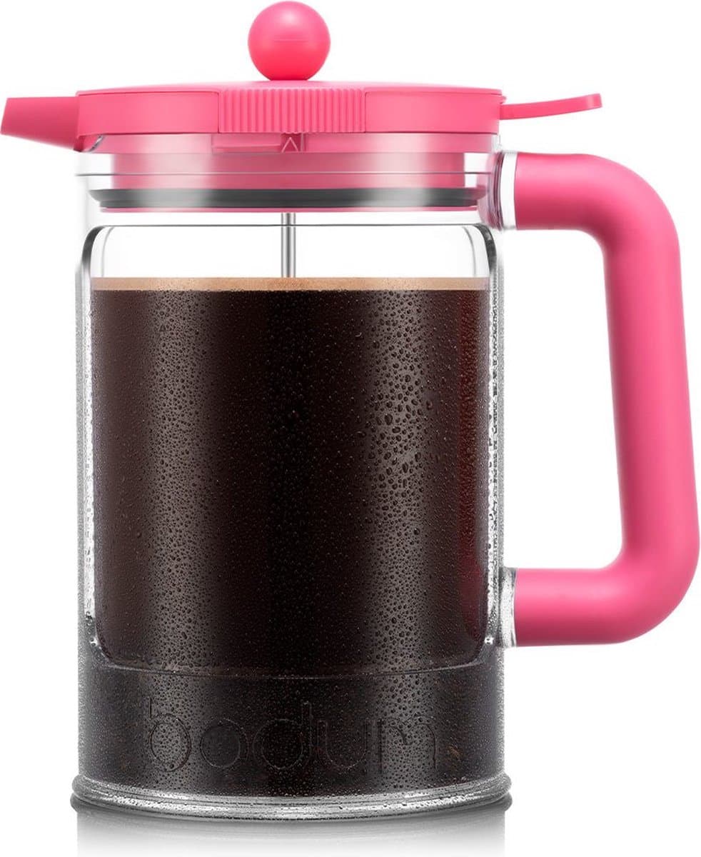 Bodum | Bean Cafetière voor ijskoffie / cold brew | Kunststof BPA-vrij | 1.5L | 12 kops | Bubblegum — afbeelding 1