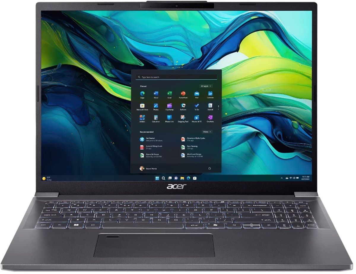 "Acer Aspire 16 A16-71GM-75LF Intel Core Ultra 7 155H Laptop 40,6 cm (16"") WUXGA 24 GB DDR5-SDRAM 1 TB SSD NVIDIA GeForce RTX 3050 Wi-Fi 6E (802.11ax) Windows 11 Home Grijs" — afbeelding 1